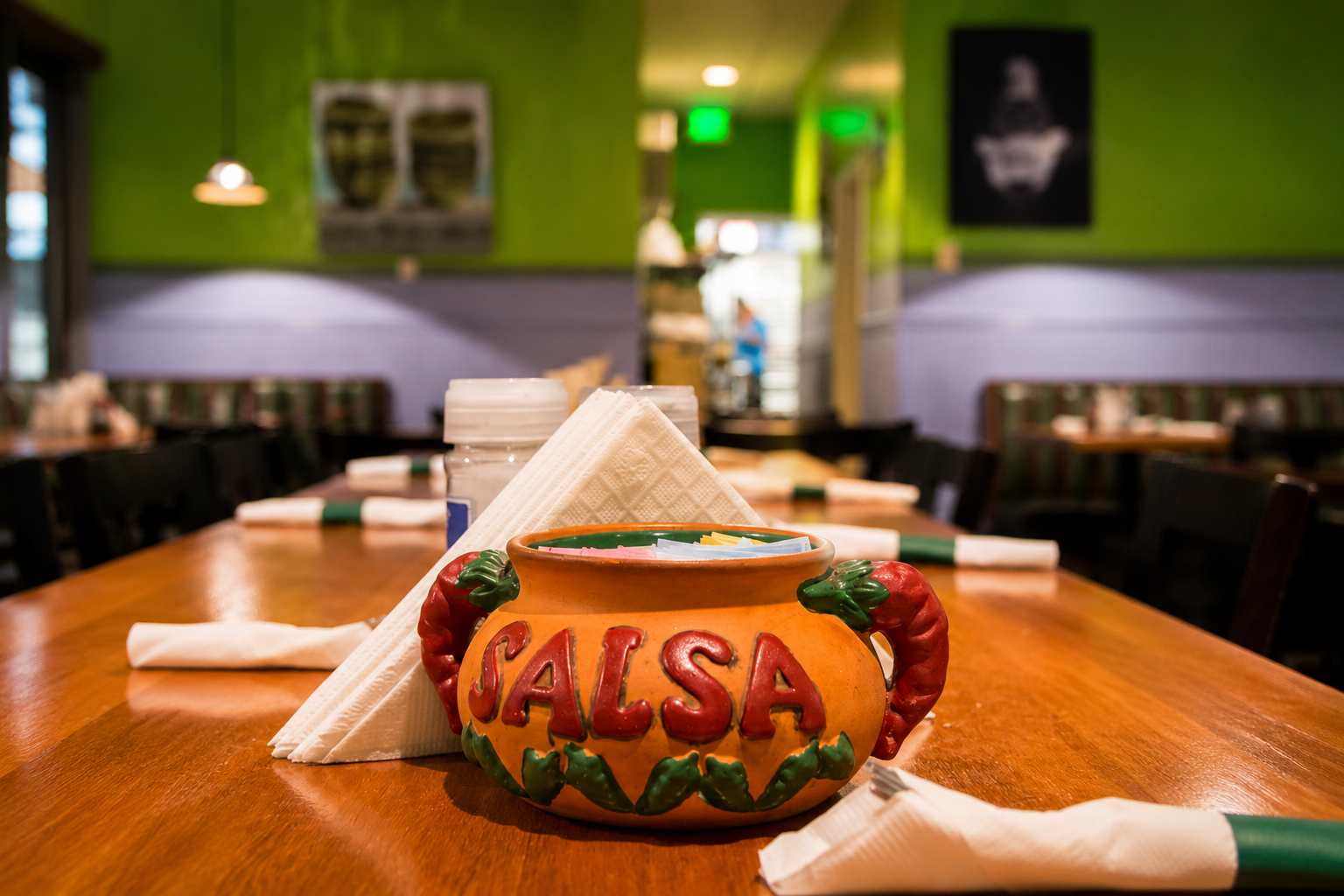 Salsa Grill table display inside the restaurant